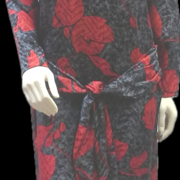 80s 100% Silk Dress Red Backless Avante Garde Drop Waist Dress S… - Picture 2 of 8